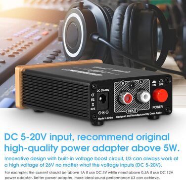 Підсилювач для навушників Douk Audio U3 Mini Class A, стерео, підвищеної якості