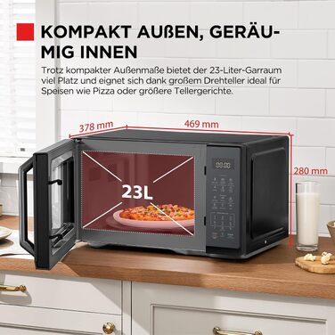Мікрохвильова піч з грилем та конвекцією Toshiba MW3-AC26SFI(BK) 6-в-1, 26л, 1000Вт, інверторна, чорна