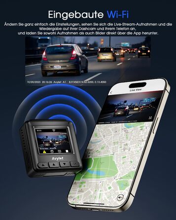 Відеореєстратор Auto WiFi 2K Mini з GPS, IPS-дисплеєм, нічним баченням та G-сенсором
