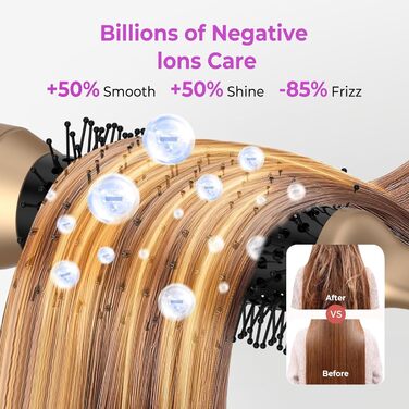 Мультистайлер для волосся 5-в-1 з термощіткою, фен-щіткою, круглою щіткою, плойкою та випрямлячем. Потужність 1000 Вт, 3 температурні режими. Для об'єму, випрямлення, локонів та сушіння. Білий (Чорний)