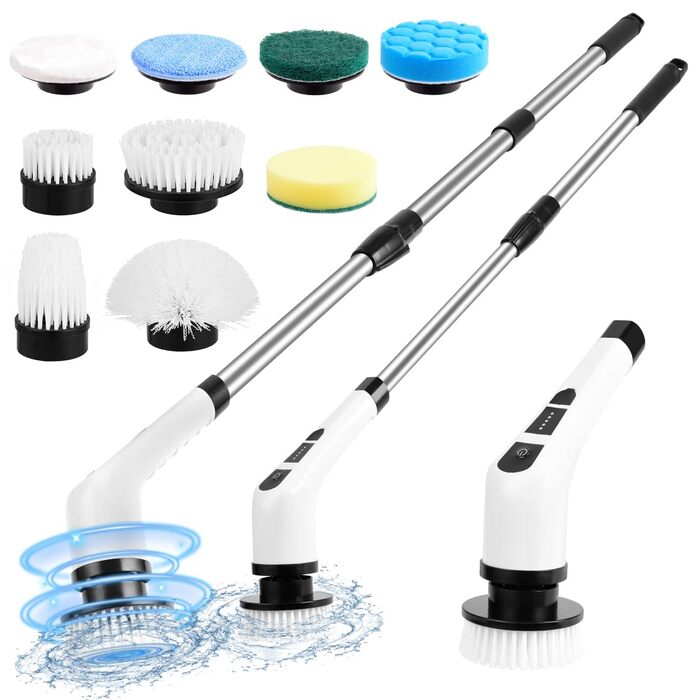 Електричний дріб для миття з 8 насадок, бездротовий дріб для душу, регульована ручка для ванної, кухні
