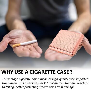 Металеве етажерка для сигарет 84 мм, 3.34 дюйма, для King Size, 14 шт, захист RFID-картки (King Size 20 шт, Labyrinth Pink)