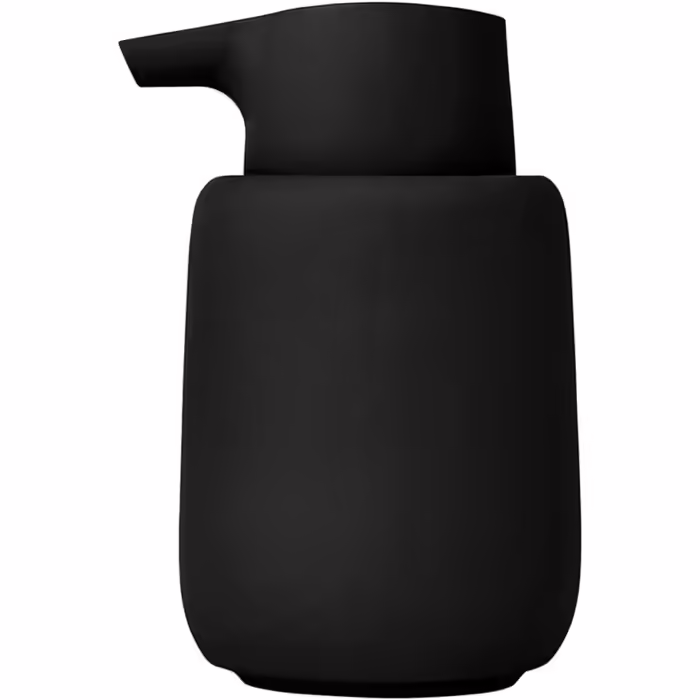 blomus Soap Dispenser -SONO- 250 ml Ceramic | Hand Soap Dispenser in Black | Ø8 x 14H cm | Color Black | Liquid Soap Dispenser with Pump Head