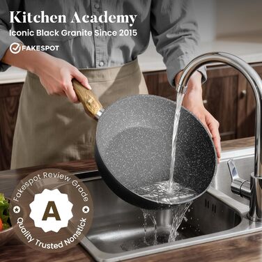 Набір посуду Kitchen Academy індукційний 10 предметів, гранітне антипригарне покриття, товстостінний, без PFOA/PFAS