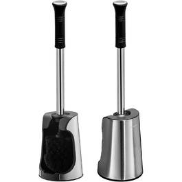 Набір для чищення унітазу SimpleTome: щітка з швидким висиханням та тримач з нержавіючої сталі, чорний