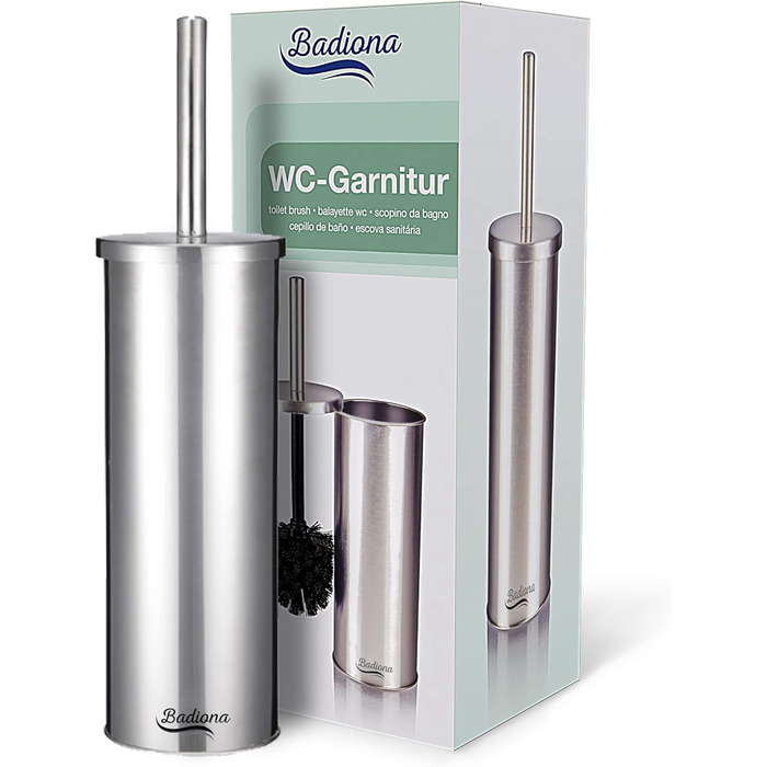 Набір для чищення унітазу з силіконової щітки та нержавіючої сталі | Чорний колір | Аксесуари для ванної кімнати