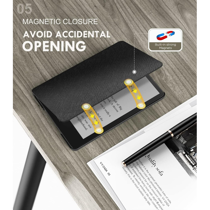 Чохол MoKo для Kindle Paperwhite 11 (2021) 6.8 дюйма, тонкий, легкий, з авто-вимиканням, зелений, чорний