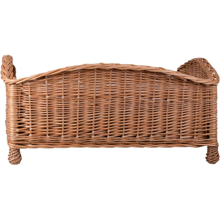 Корзина для собаки/кішки з плетіння лози з м'яким лежаком - сіра, 54x32x25 см