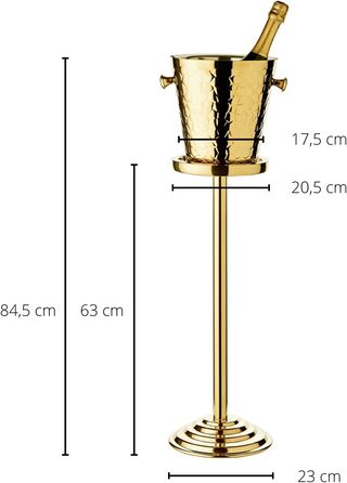 Охолоджувач для шампанського EDZARD Capri, золотий, для 1 пляшки, з підставкою, для вина, шампанського та льоду