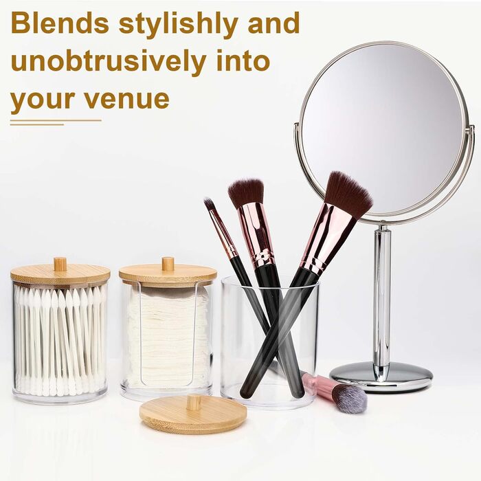 Контейнер для ватних паличок та дисків Miiepls, прозорий акриловий органайзер для косметики, 3 шт.