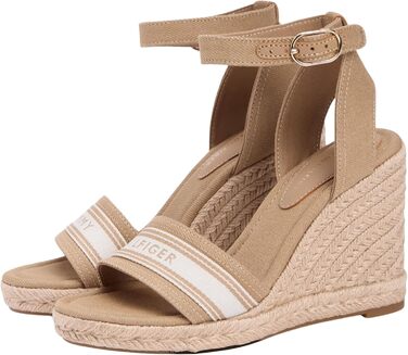 Еспадрильї Tommy Hilfiger на танкетці, хакі, текстиль (canvas), 37 EU