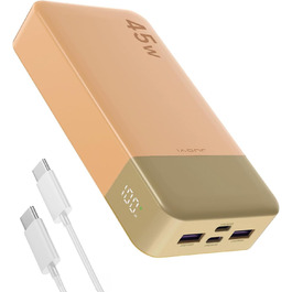 Power Bank JUOVI J2621, 20000mAh, 45W, для Switch, MacBook, iPhone, Samsung, Steam Deck та інших пристроїв (Оранжевий)