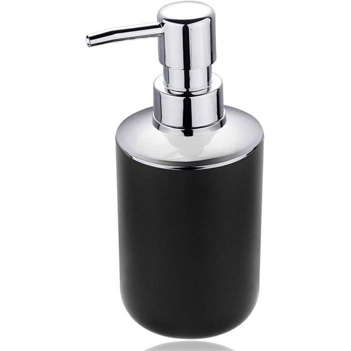 Набір аксесуарів для ванної кімнати Icegrey: 6 предметів, чорний (дозатор для рідкого мила, тримач для зубних щіток, стакан, мильниця, тримач для туалетного йоржика, сміттєвий контейнер)