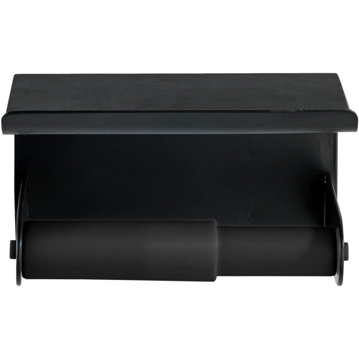 Тримач для туалетного паперу з поличкою WENKO Classic Plus, сталевий, чорний, 14 x 10 x 14 см
