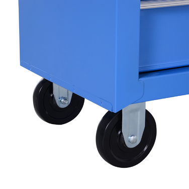 HOMCOM Mobile Tool Cart Tool Wagon Rolling Cart Tool Box with 5 Drawers Blue