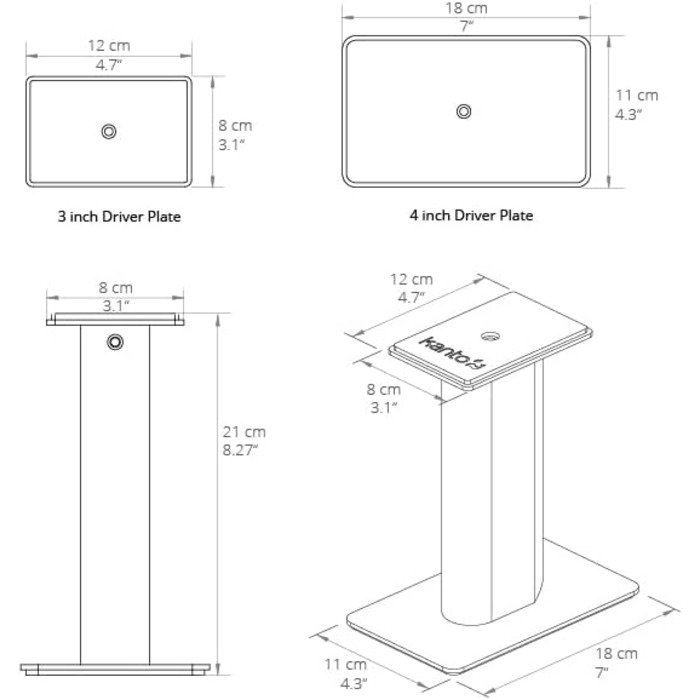 Підставки для акустичних систем Kanto SP6HD: 6' (183 см), обертання, приховані кабелі, для середніх/великих колонок