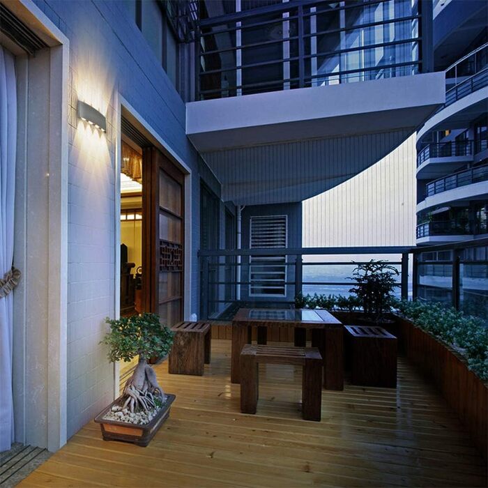 Yosoan LED Wall Light Up&Down Outdoor Wall Light including 4x 1W Natural White Light Bulb Outdoor Light Outdoor Lamp Wall Lamp for Indoor and Outdoor Use (1W 4000K)