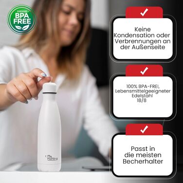 Термос-пляшка з нержавіючої сталі Otto Koning, 500 мл - подвійні стінки, вакуумна ізоляція, BPA-free