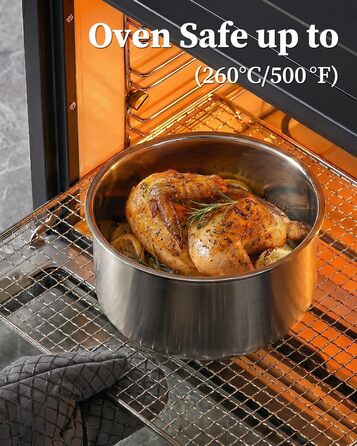 Сковорода з нержавіючої сталі Edelstahl 30 см з кришкою, індукційна, 18/10, для всіх типів плит, до 250°C, швидке нагрівання