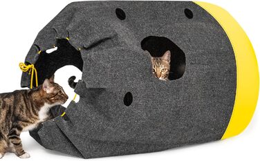 Килимок-іграшка для котів з тунелем, інтерактивна іграшка-центр активностей, розвиваюча іграшка для котів, килимок-іграшка для котів (L)