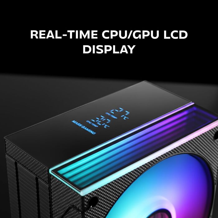 Система водяного охолодження Mars Gaming ML-LCD360 з LCD-дисплеєм, 600W, 3x 120mm ARGB вентилятори, для ПК, чорна