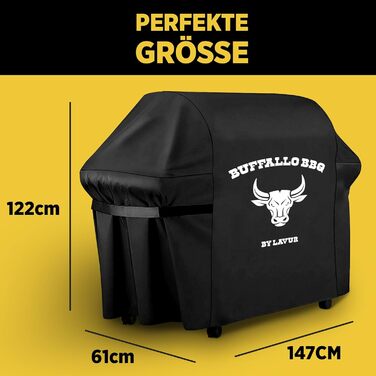 Чохол для гриля Buffalo BBQ, водонепроникний, вітростійкий, преміум оксфорд, універсальний для газових і круглих грилів