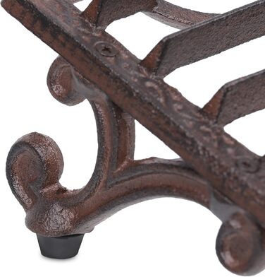Relaxdays Shoe Scraper, made of cast iron, large brush, boot butler, antique design, outdoor area, shoe cleaner, brown, 12 x 33.5 x 22.5 cm