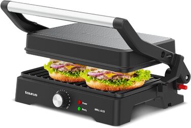 Taurus Electric Contact Grill GR1500X | 1500W | Non-Stick Plates | Adjustable Thermostat | Square Grill Plates