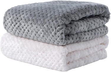 Двошарові ковдри для собак та котів SLSON, 70x100 см (сірий та білий)