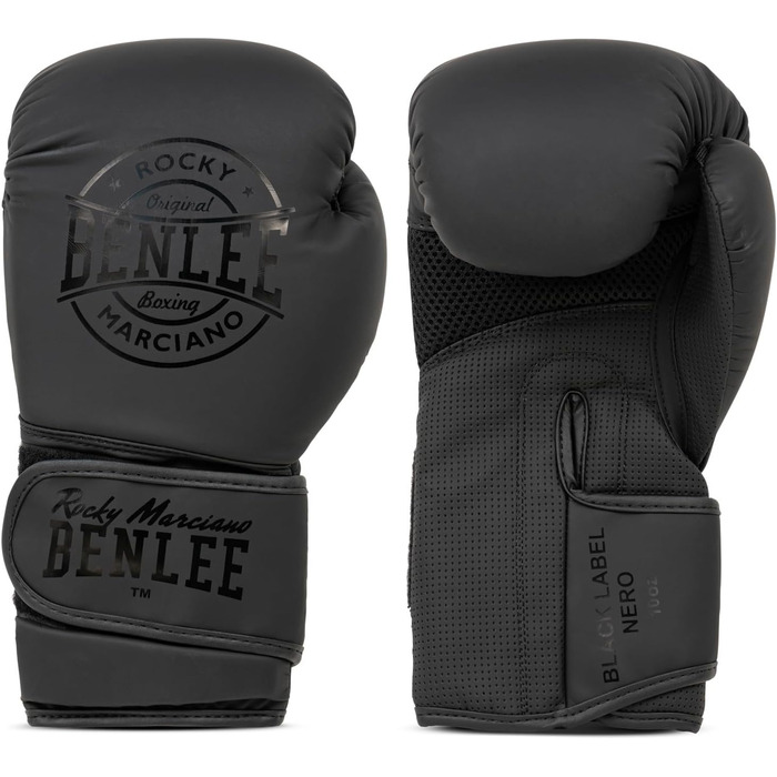 Боксерські рукавички BENLEE з екошкіри, 14 oz, чорні