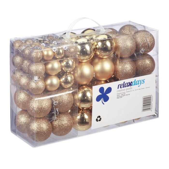 Relaxdays Set of 100 Christmas Baubles
