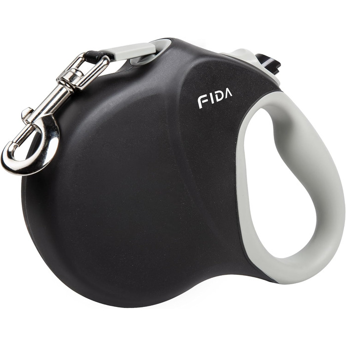 Рулетка для собак Fida 8м, чорна, до 50кг, 2025