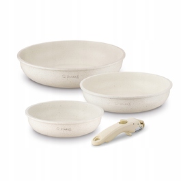 Набір сковорідок зі знімною ручкою Starke Pro Compacti Cream (20/24/28 см), 4 предмети