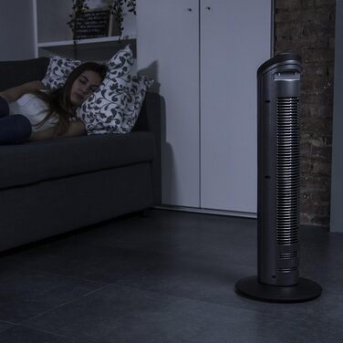 Вентилятор Cecotec Digitale Turm EnergySilence 890 Skyline, 50 Вт, 76 см, з таймером, пультом, мідний мотор, 3 швидкості, 3 режими, чорний