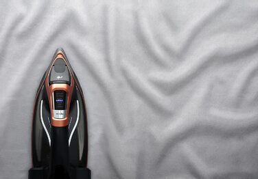 Rowenta DW9510 Steamforce Pro Steam Iron | 3200 Watts | Pump System | 75 g/min continuous steam output | 300 g/min steam boost | 2 steam settings | 350 ml water tank | Black/Copper 300g/min steam boost - Rowenta's most powerful