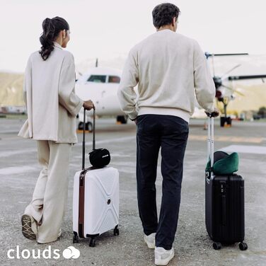 Подушка для шиї CLOUDS для подорожей – Memory Foam, 2 розміри, для дорослих, дихаючий чохол, 5 кольорів (Чорний, S/M)