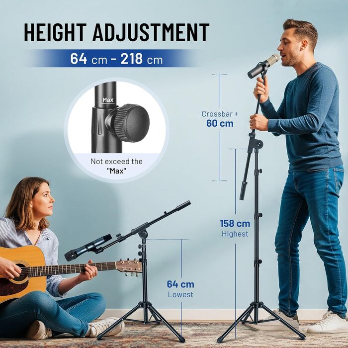 Стійка для мікрофона Cahaya CY0239: металева, портативна, з чохлом для вокалу, виступів, весіль та вулиці