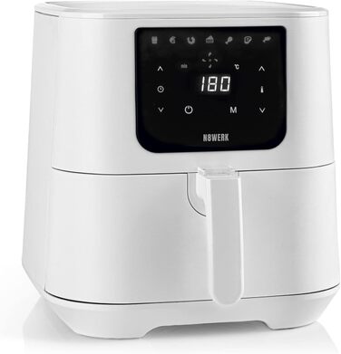 Фритюрниця-конвекційна піч Heißluftfritteuse Midnight Edition 5.5 л, білий колір, 1800 Вт, 7 програм, цифровий дисплей