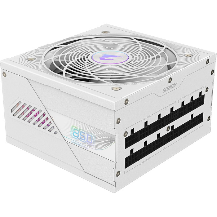 Блок живлення GIGABYTE AORUS Elite P850W Ice 850W, PCIe 5.0, 80 Plus Platinum, повністю модульний, ATX 3.0, білий