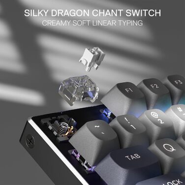 Redragon K660 (K556 TKL) RGB-ігрова клавіатура з провідним підключенням, механічна клавіатура TKL 80% з 87 клавішами та алюмінієвою основою, покращений Hot-Swap тихий лінійний червоний перемикач (104 клавіші з провідним підключенням, перемикачі Dragon Cha
