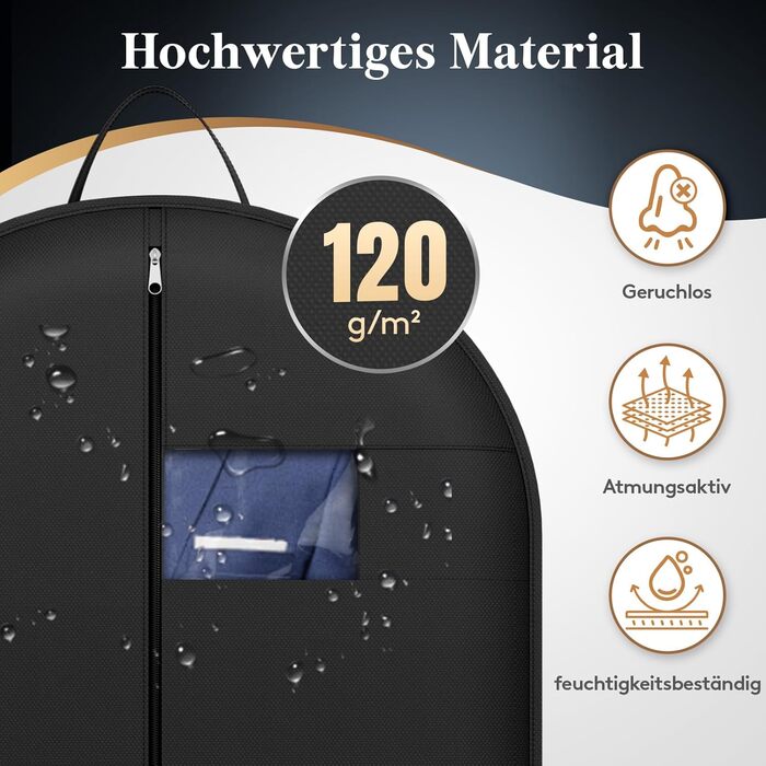 Чохли для одягу Lifewit 100x60 см (3 шт) – для костюмів, піджаків, блейзерів. Захисний мішок для одягу з мішком для взуття, 120 GSM, для подорожей та зберігання.