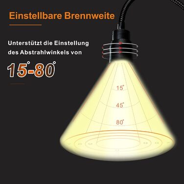Світлодіодна приліжкова лампа з кліпсою Zoombare: диммер, гнучкий гусак, 3 режими світла, 10 рівнів яскравості, чорна