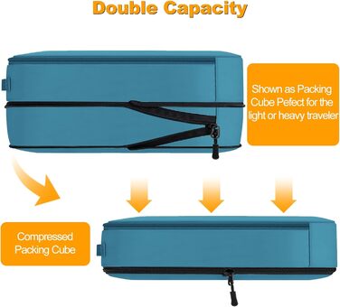 Органайзер для валізи, набір Packtaschen, Packing Cubes, 8 шт. (Білий, Синій)
