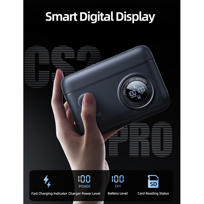 Зарядний пристрій USB-C 20W для акумуляторів Nikon EN-EL15c з SD-картрідер та індикатором заряду, сумісний з Nikon Z8, ZR, Zf, Z6III, D850, Z7II, Z6II, Z7, Z6, D7500, D750, Z5, D810, Z5, D810