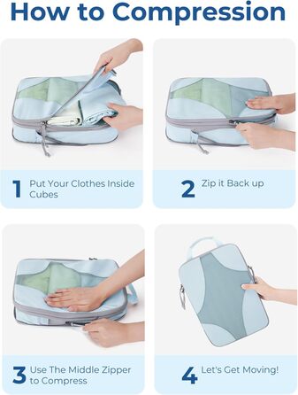 Набір органайзерів для одягу BAGSMART (6 шт.) з мішком для білизни - для рюкзака, валізи, подорожей