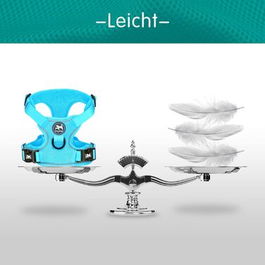 Поясна шлейка для собак PoyPet з сітки, дихаюча, м'яка, світловідбиваюча, з регульованим обхватом, синього кольору (M)