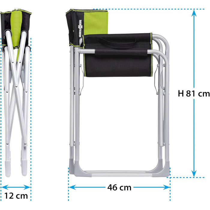 Крісло Brunner Regista Captain Azzurro/Nero (Зелений/Чорний) - Складне кемпінгове крісло преміум-класу