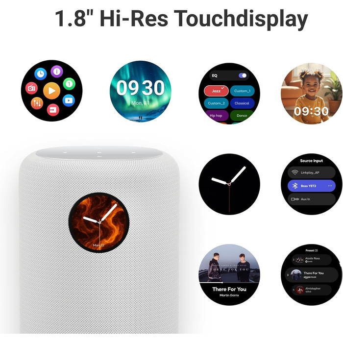WiiM Sound Smart Speaker: Бездротова колонка Hi-Res 24/192, Wi-Fi 6E, Bluetooth 5.3, AI RoomFit, 100W, білий