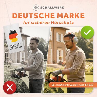 Schallwerk Work+ | Навушники шумозахисні для роботи та повсякденного використання (Помаранчевий)