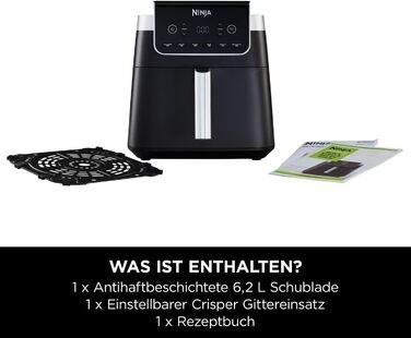 Фритюрниця повітряна Ninja Air Fryer MAX PRO 6.2L, сіра, AF180EU
